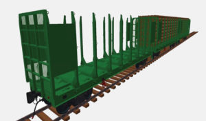Багатофункціональна платформа для залізниць колії 1520 мм - перевезення довгомірних вантажів (модель)